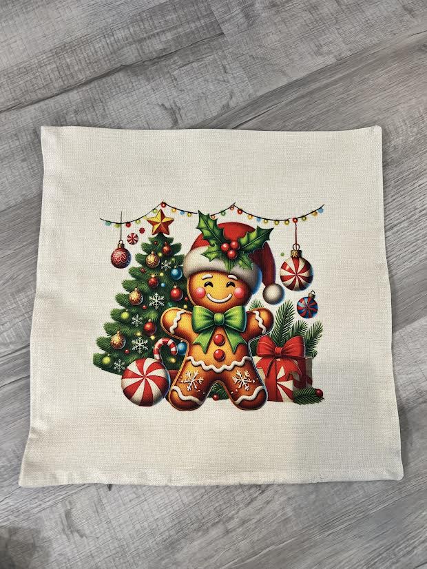 Gingerbread Christmas Tree Pillow Cover