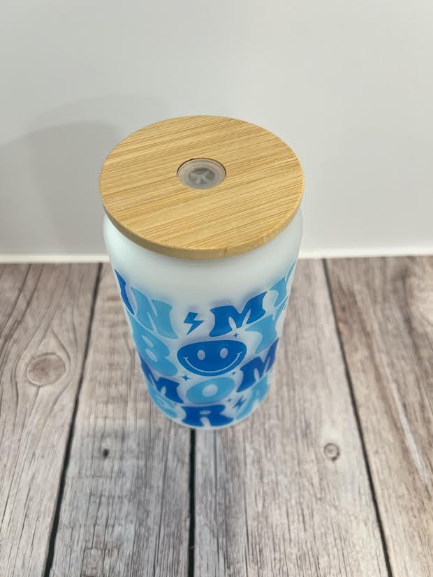 In my Boy Mom Era Frosted Glass Cup