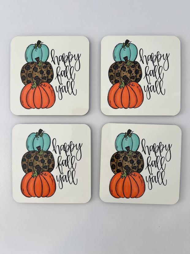 Happy Fall Yall House Coasters