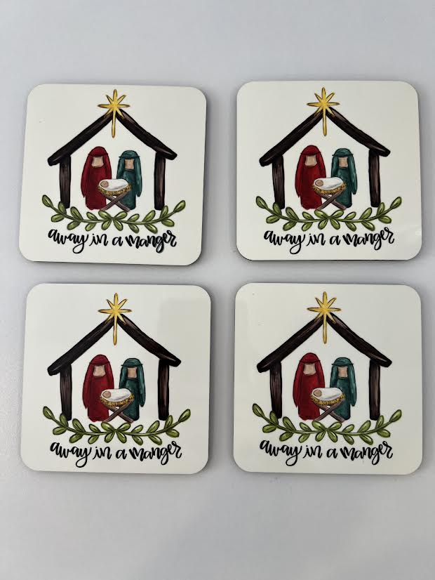Away in a Manger House Coasters