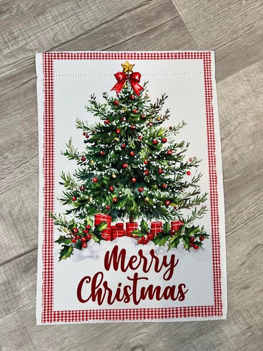 Merry Christmas Red Boarder Garden Flag