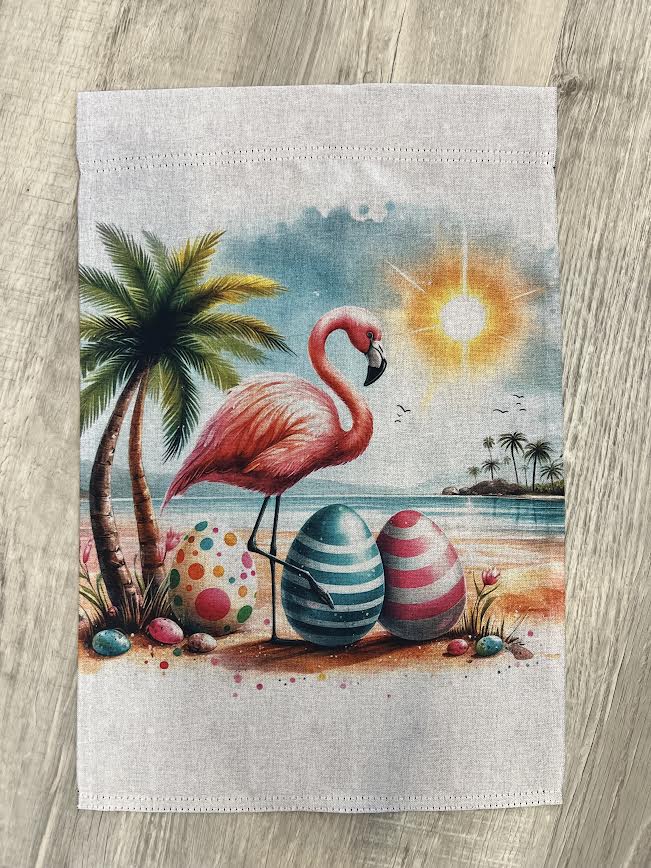 Easter Flamingo Flag