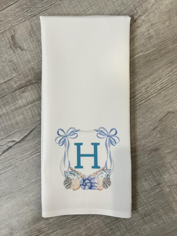 Sea Shells w/initials Hand Towel