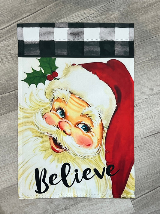 Believe Santa Christmas Garden Flag