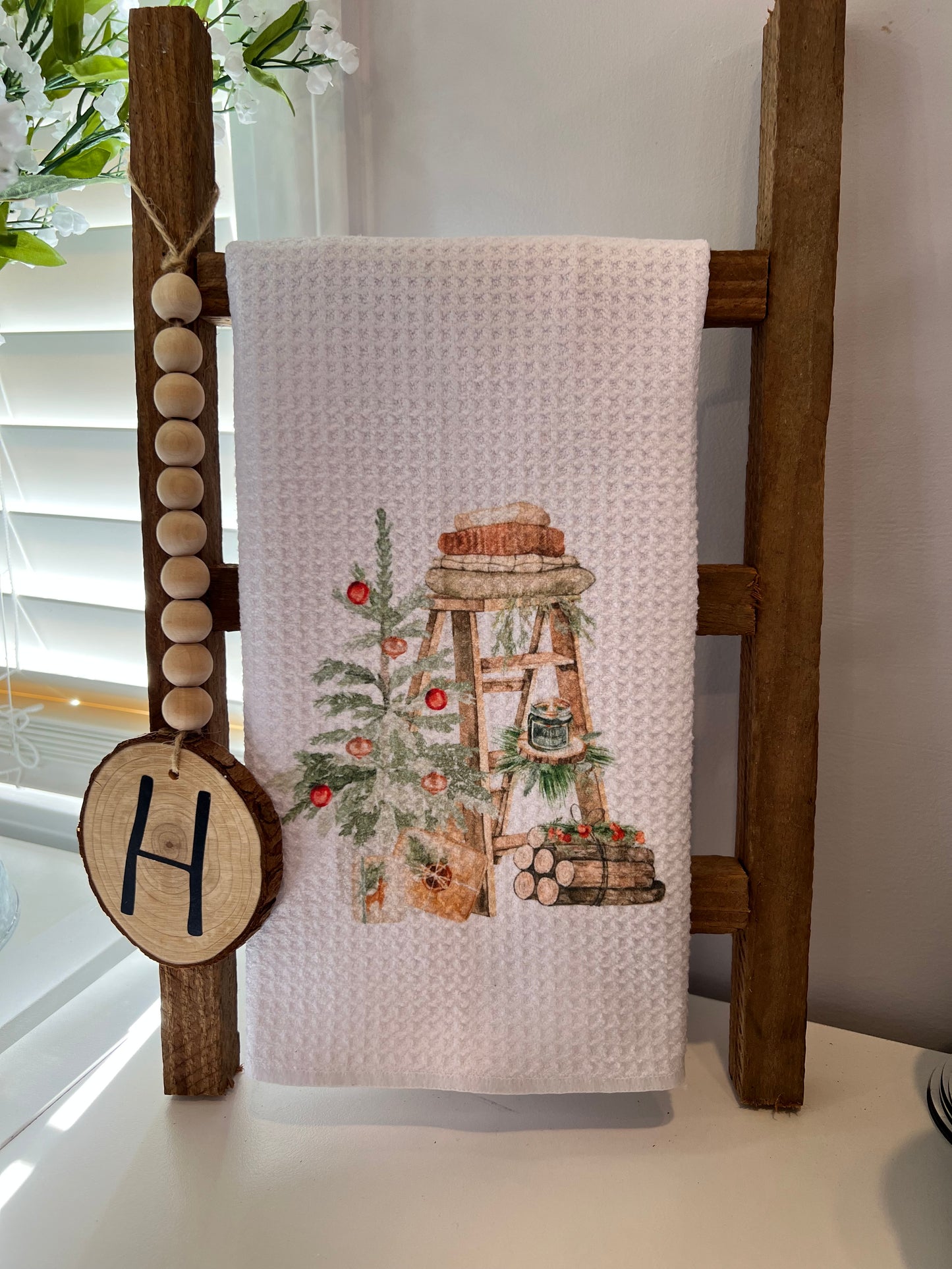 Ladder w/ tree Hand Towel
