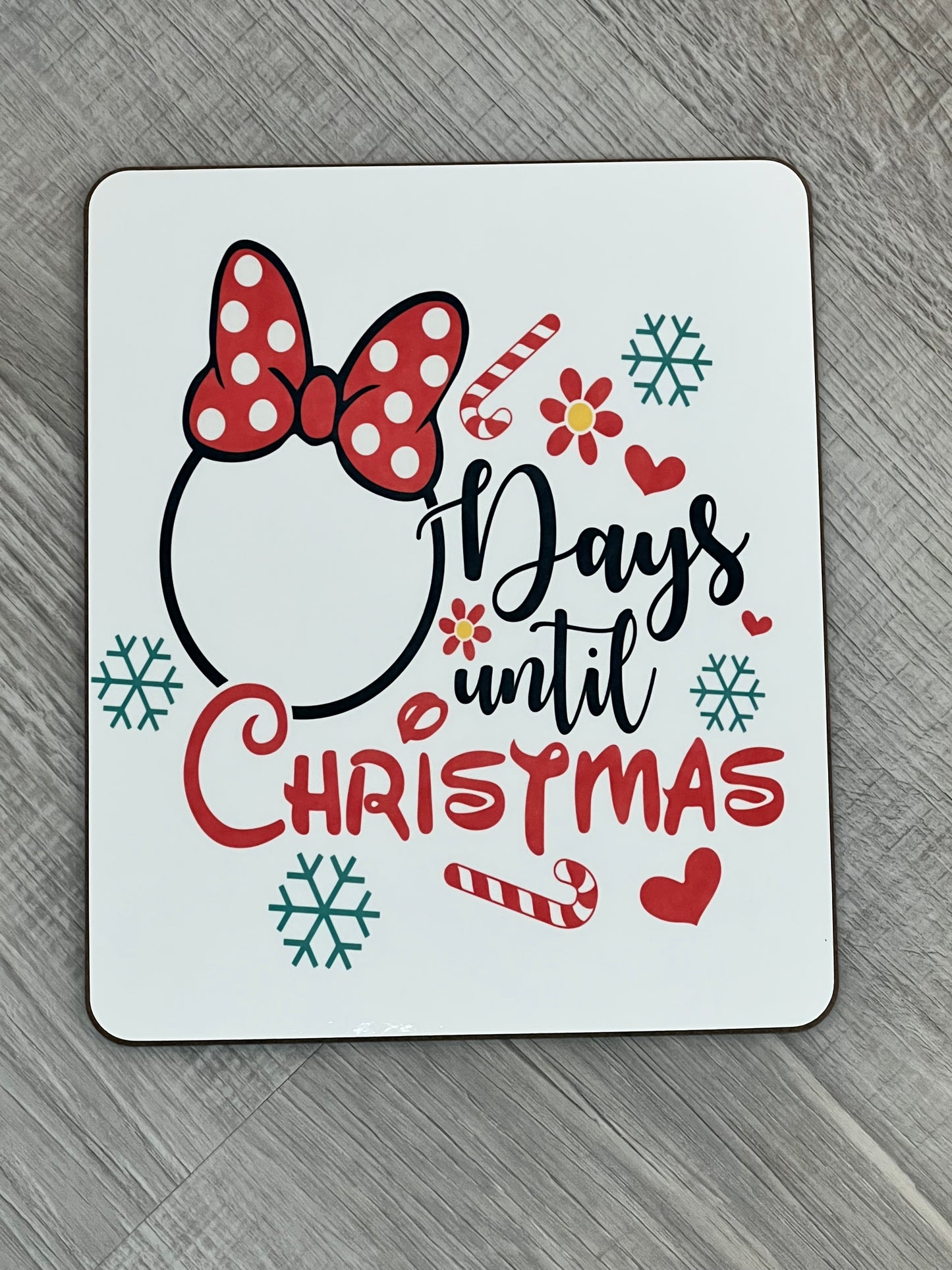 Minnie Days til Christmas Dry Erase Board