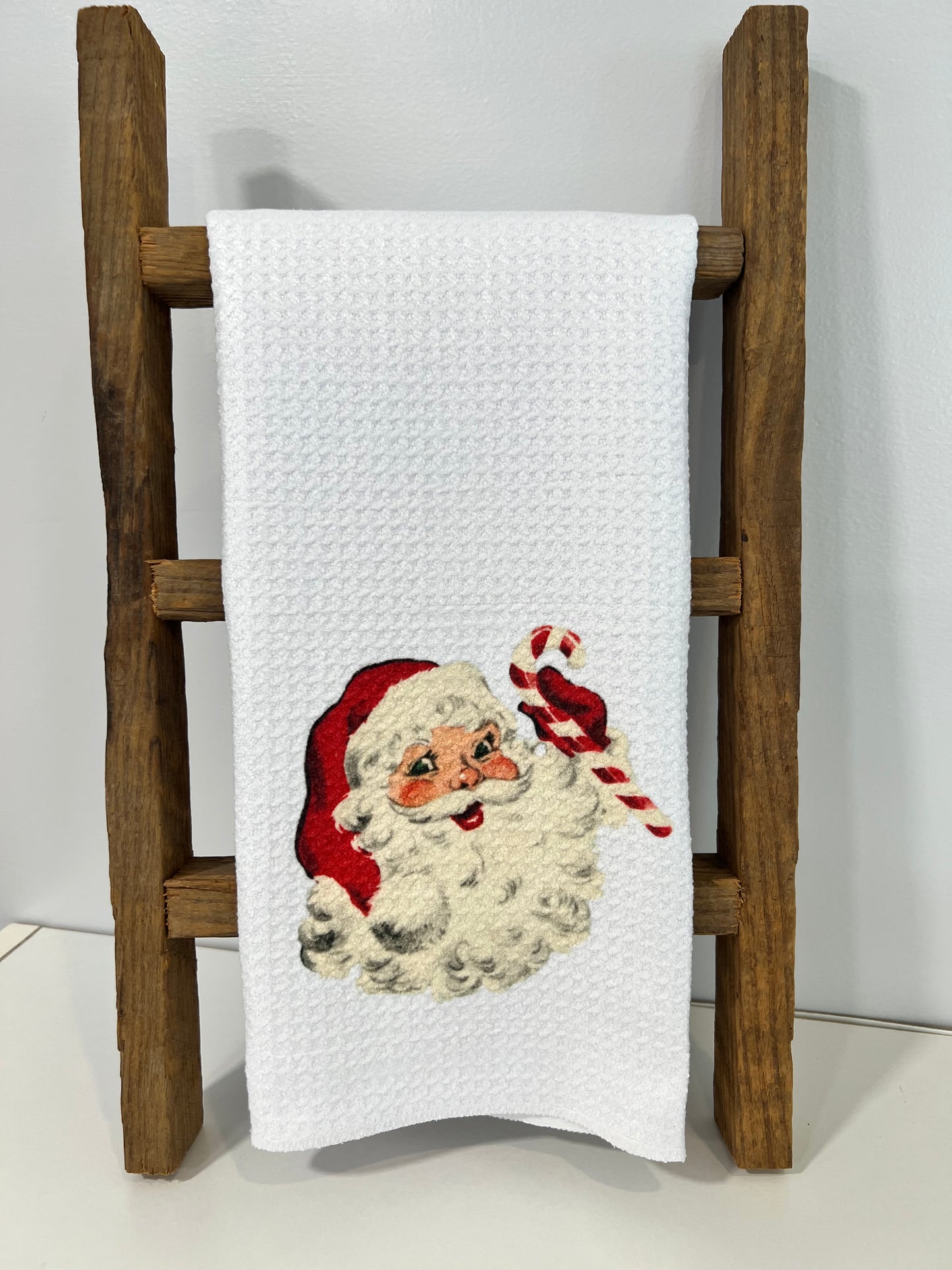 Santa Claus with Candy Cane Hand Towel