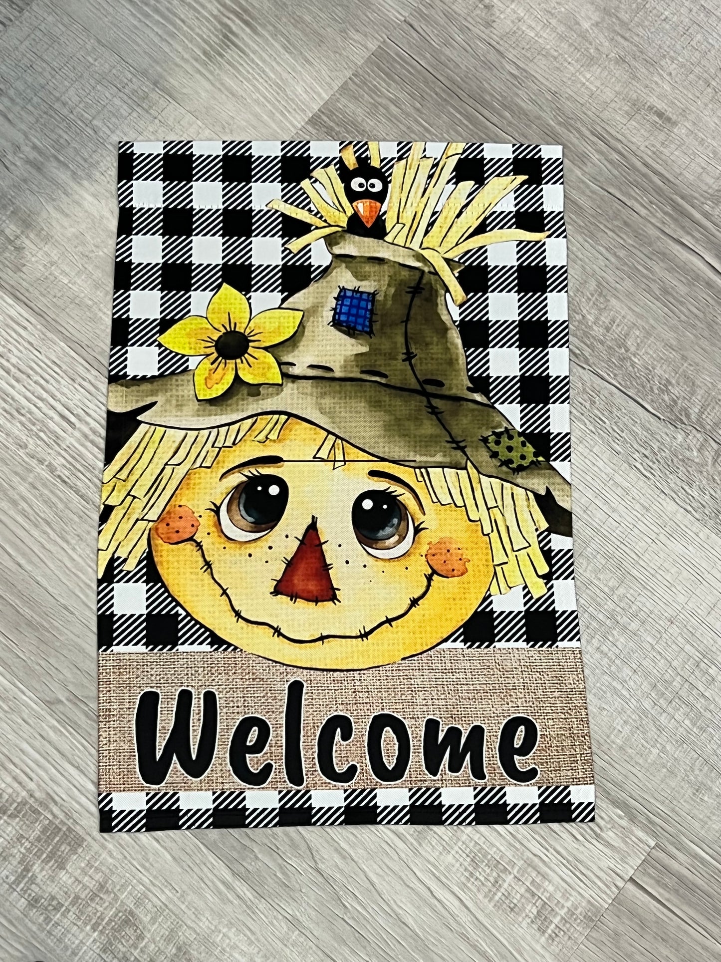 Welcome Scarecrow Garden Flag