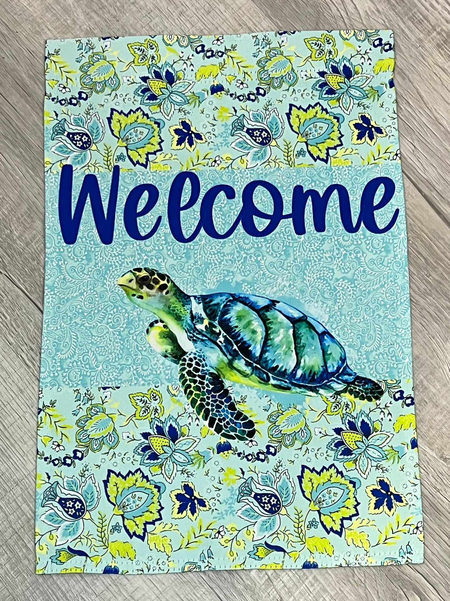 Welcome Sea Turtle Garden Flag