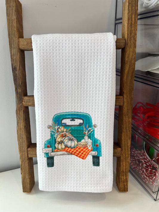 Blue Truck Fall Decor Hand Towel