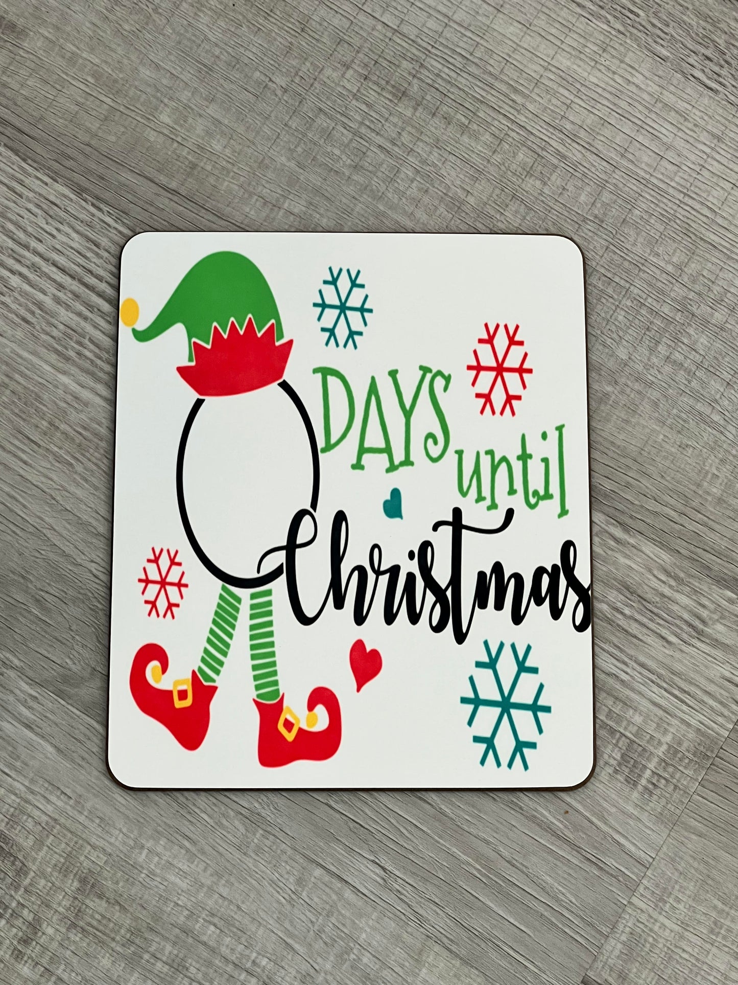 Elf Days Until Christmas Dry Erase Board