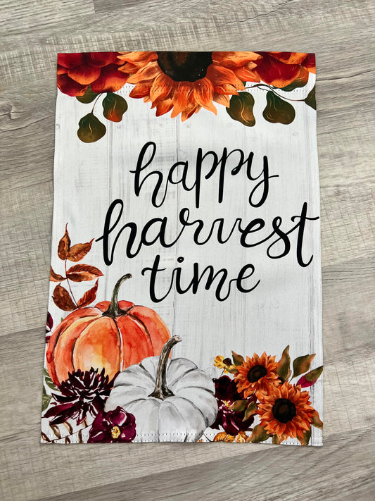 Happy Harvest Time Garden Flag