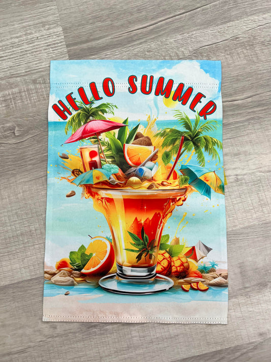 Hello Summer Margarita Garden Flag