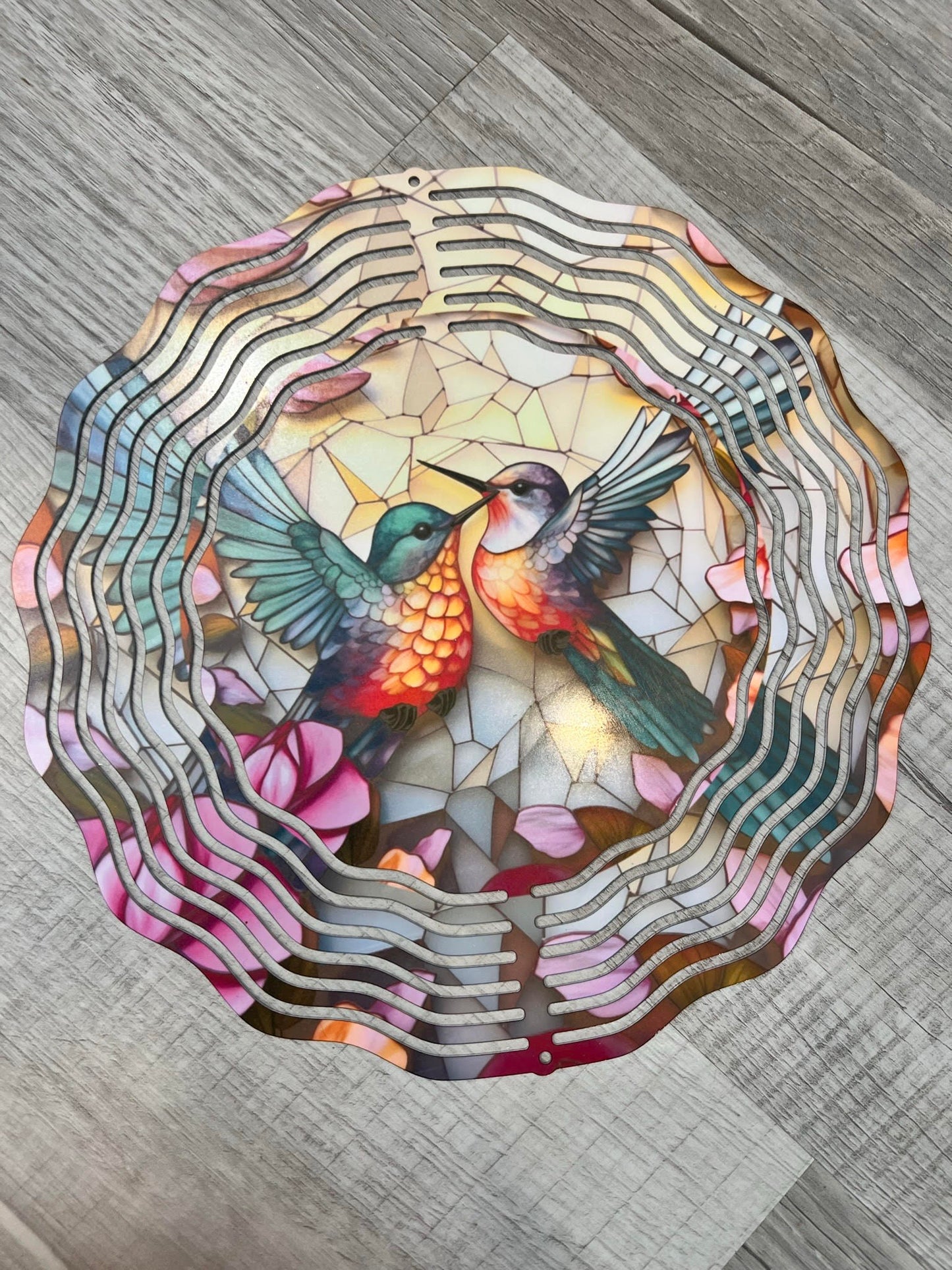 Humming Bird Metal Wind Spinner