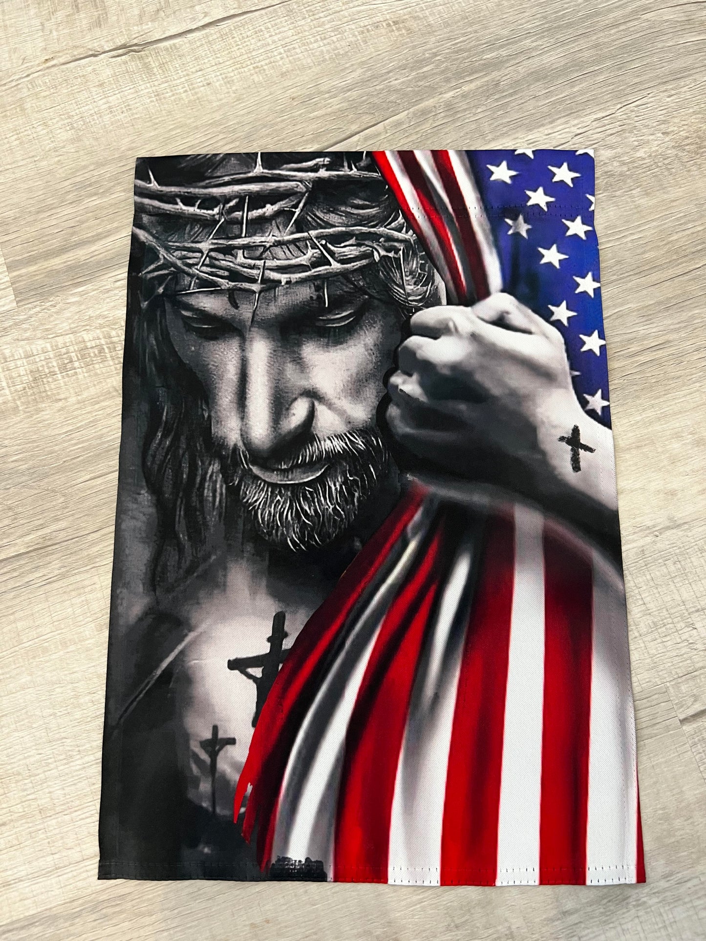 Jesus USA Flag Garden Flag