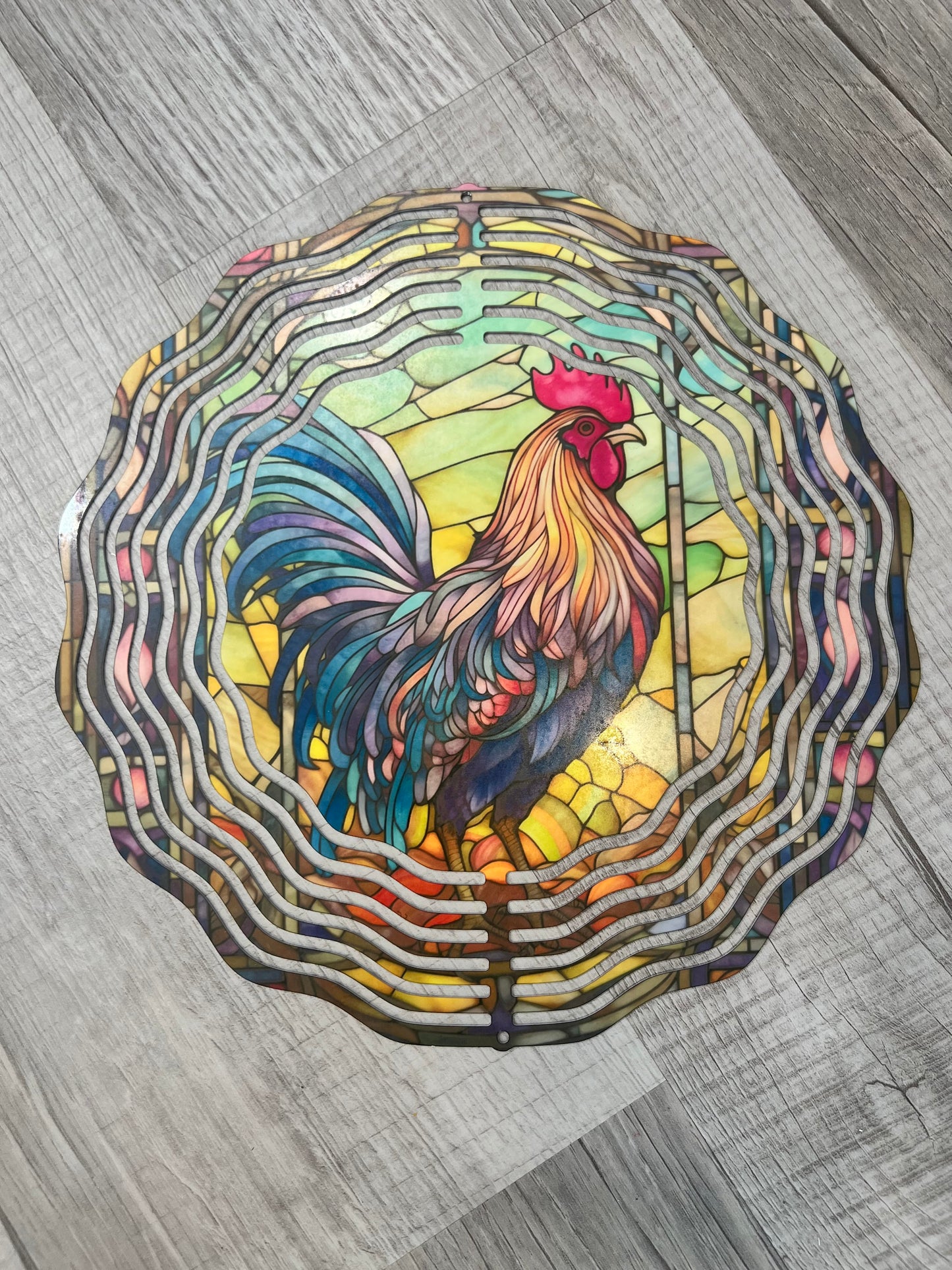 Rooster Metal Wind Spinner