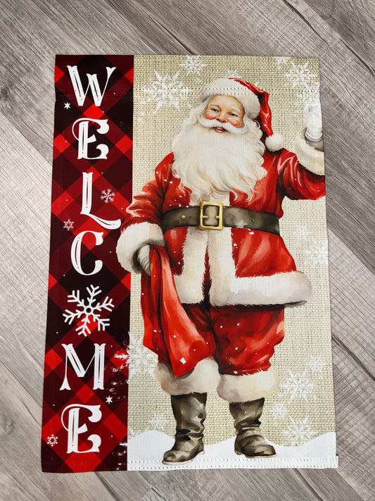 Santa Welcome Garden Flag