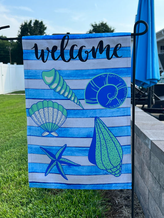 Sea Shell Welcome Garden Flag