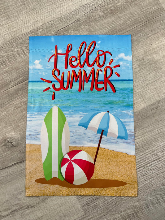 Hello Summer Beach Garden Flag