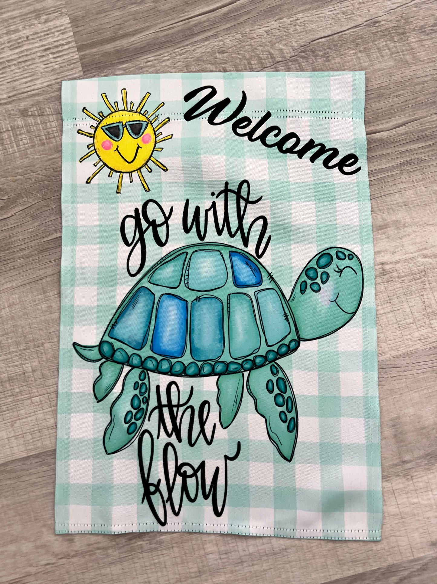 Go with The Flow Turtle Garden Flag