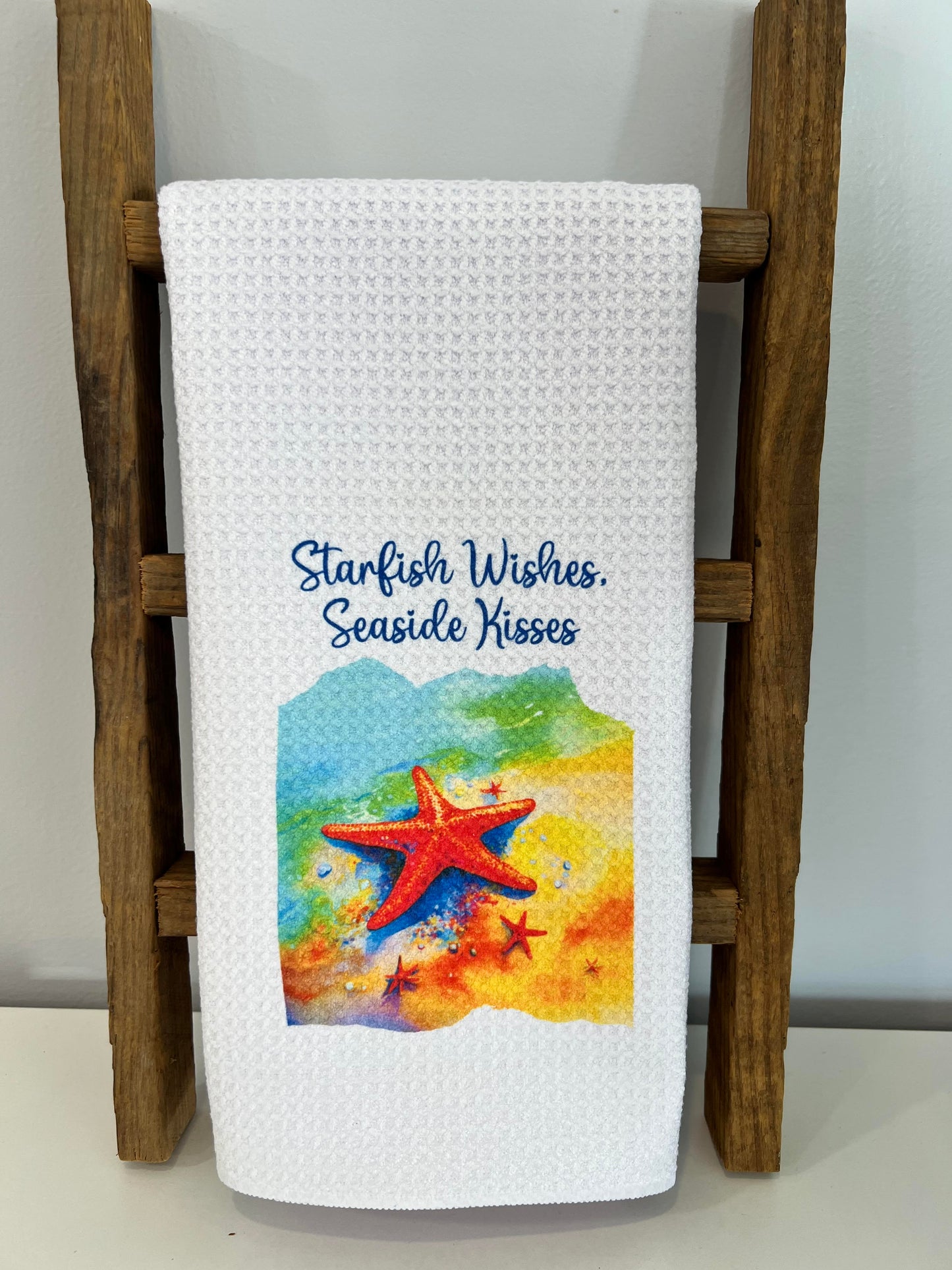 Starfish Wishes Seaside Kisses Hand Towel