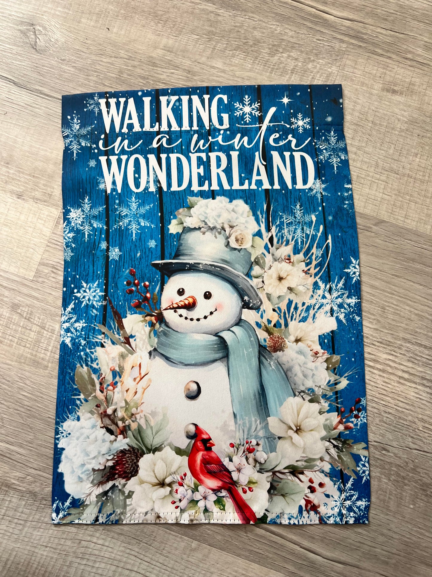 Walking in a Winter Wonderland Garden Flag