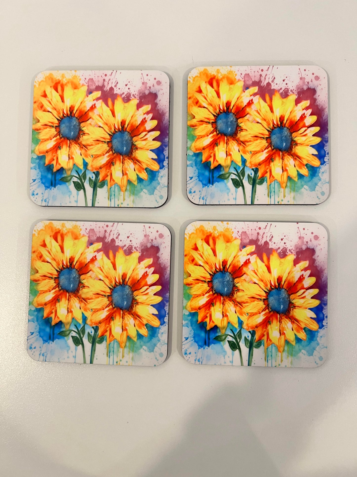 Sunflower Cork Coasters