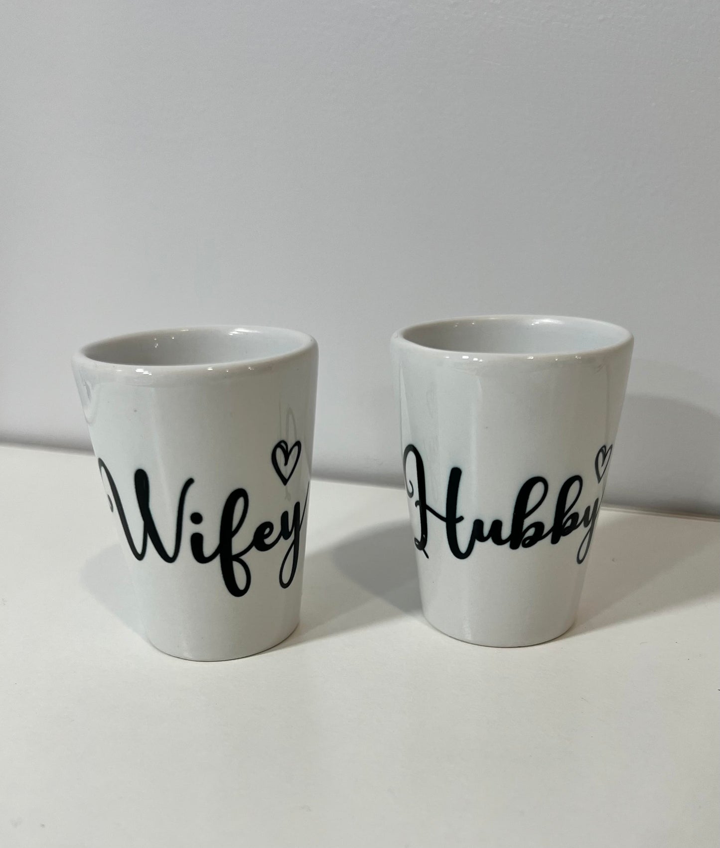 Hubby and Wifey Shot Glasses