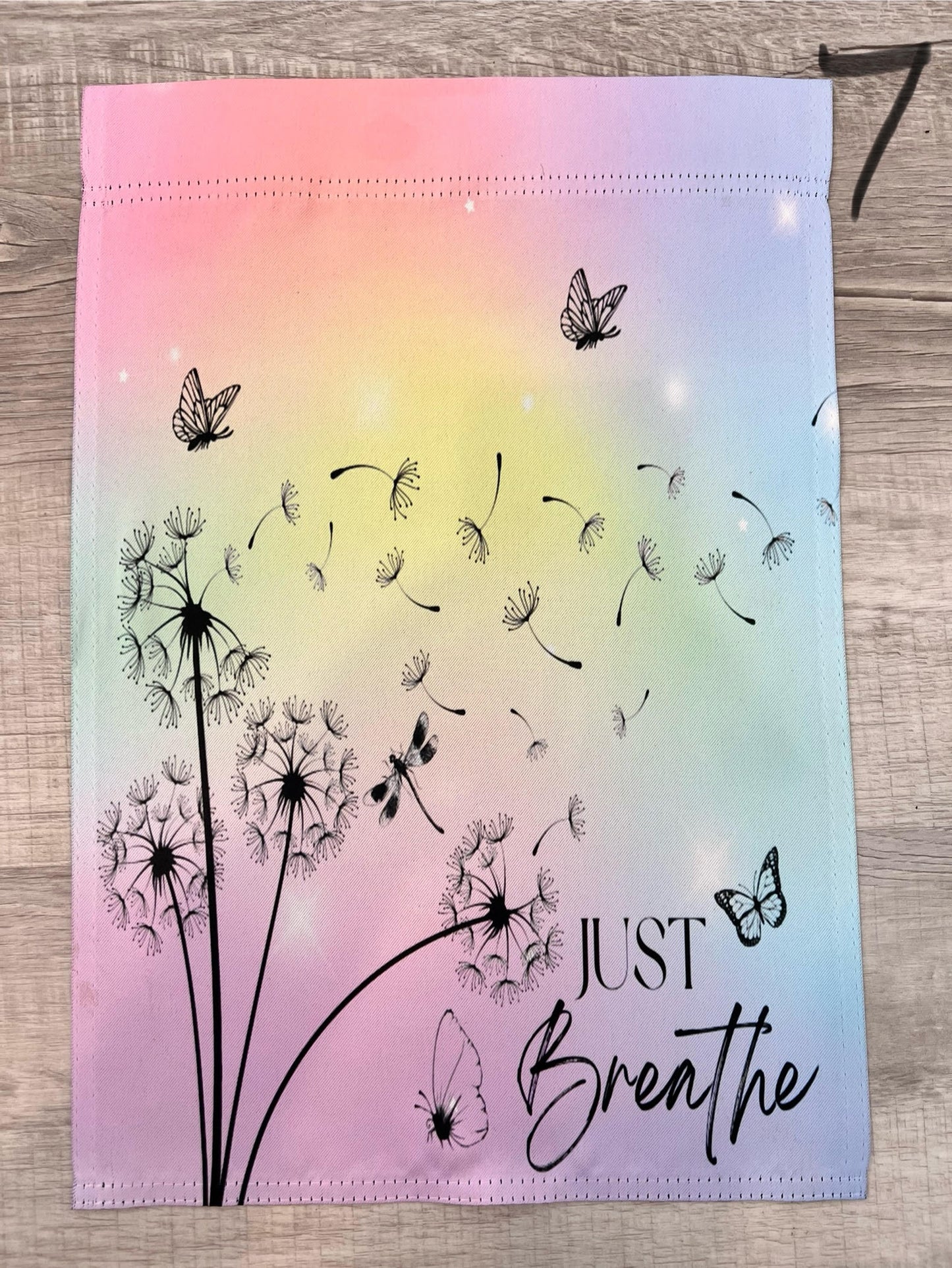 Just Breathe Garden Flag
