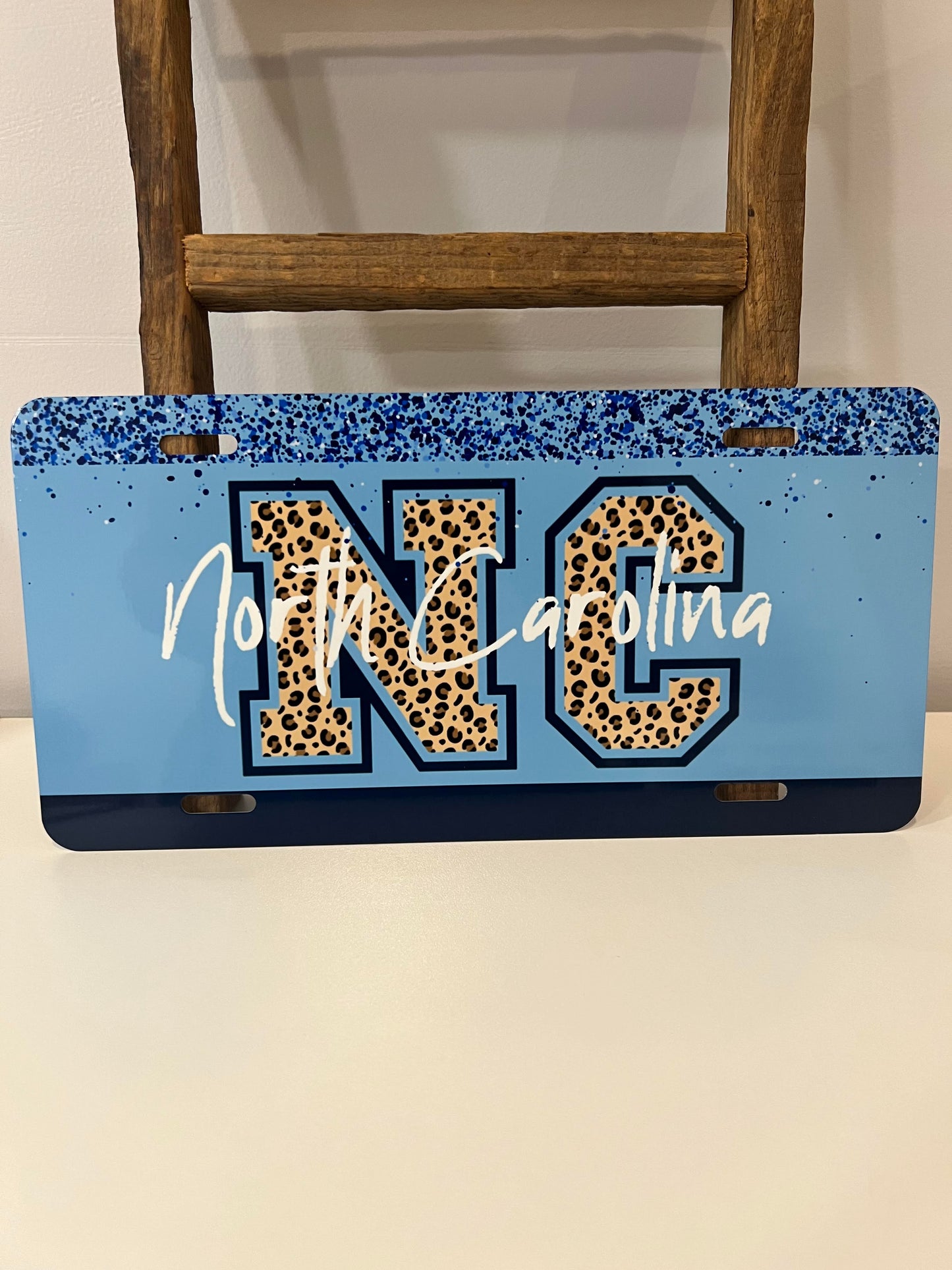 North Carolina Cheetah Print License Plate