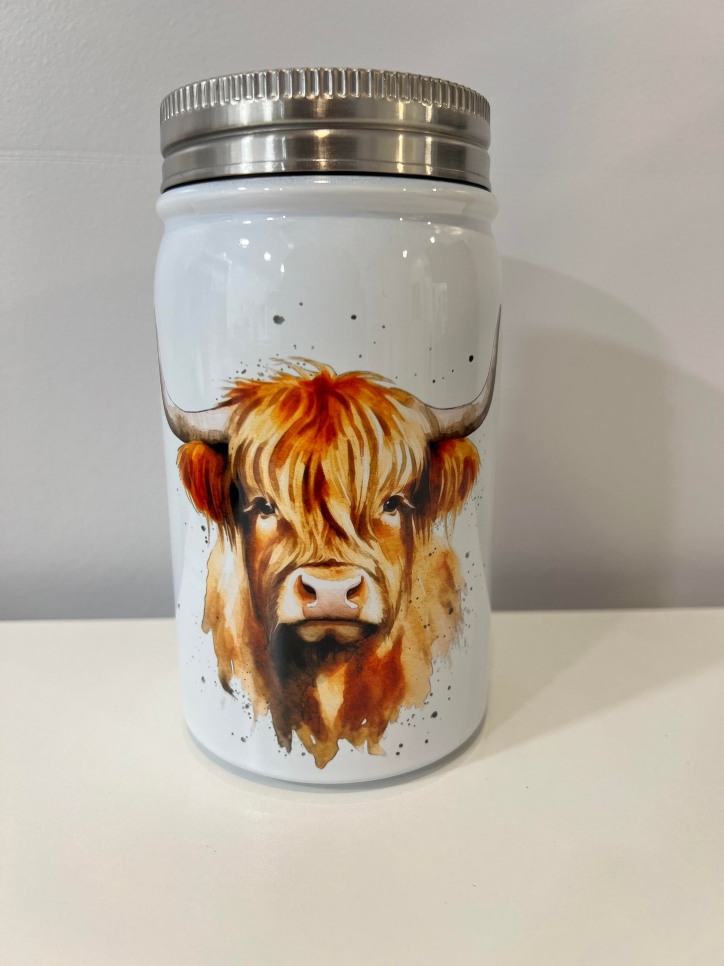 Highland Cow Mason Jar Cup