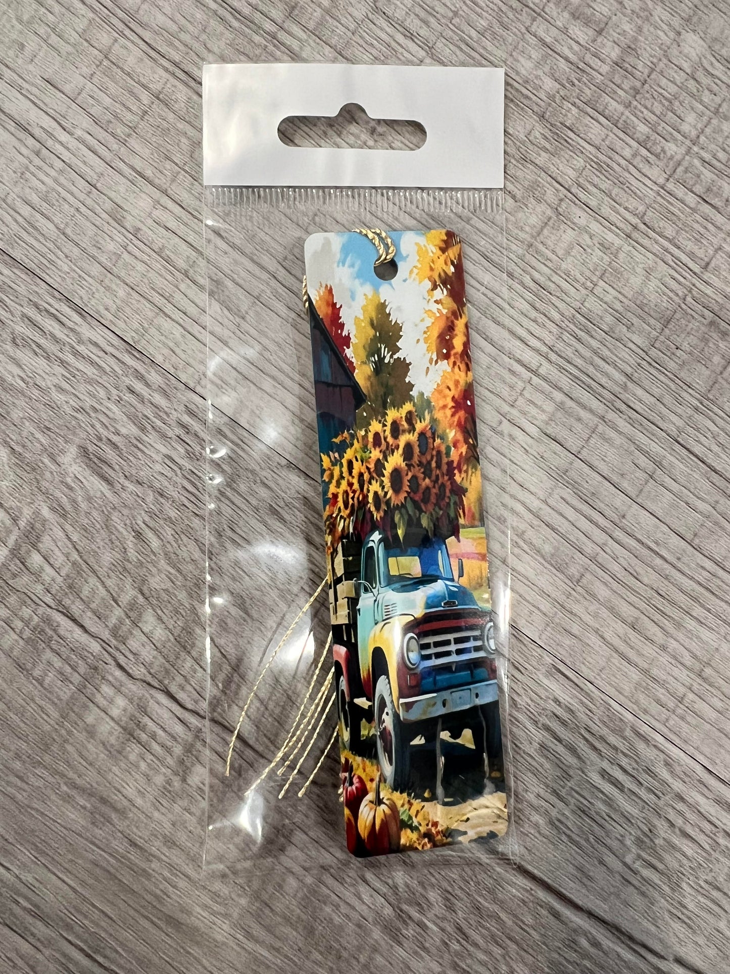 Sunflowers in Old Truck Metal Bookmark