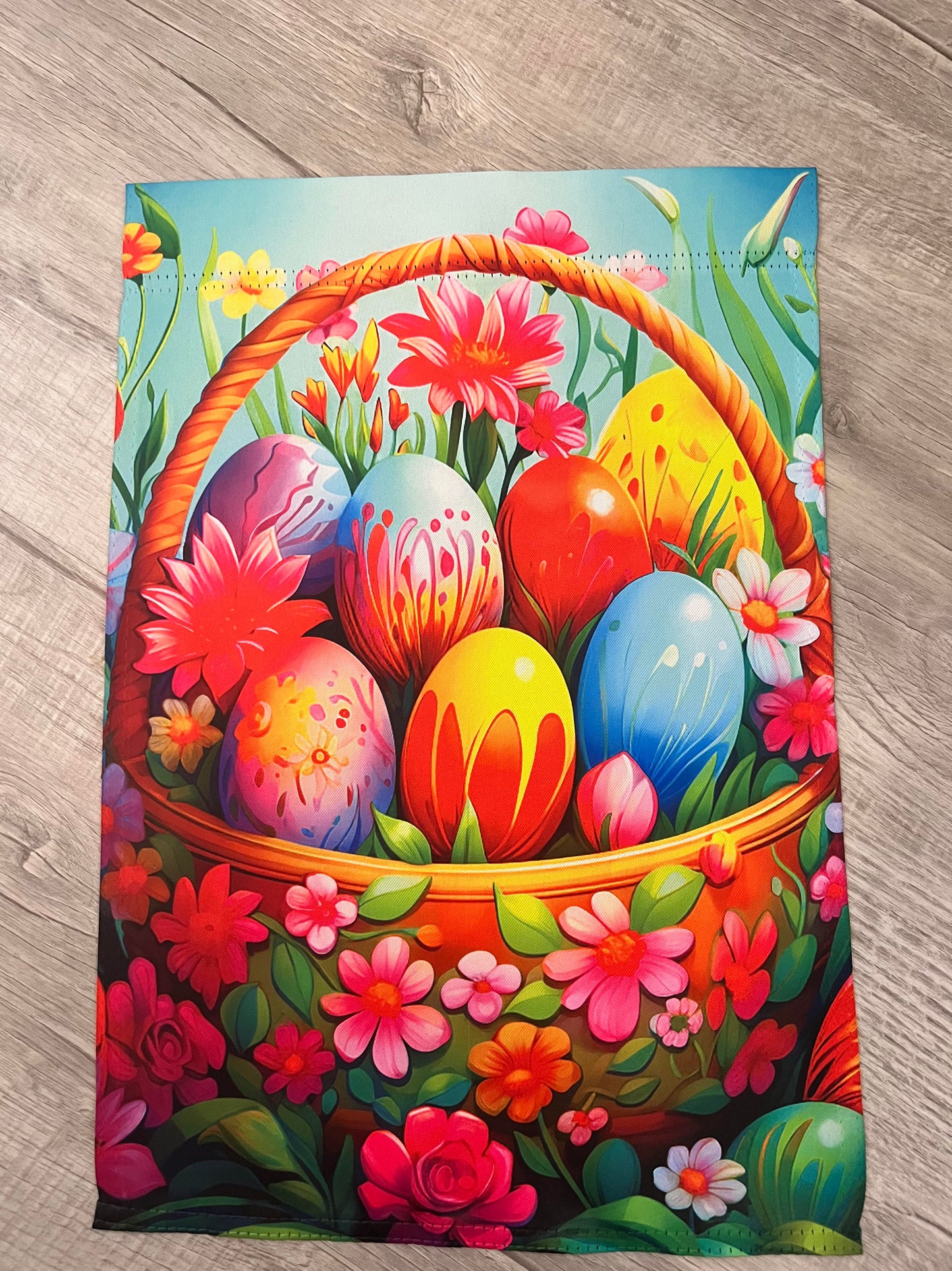 Easter Egg Basket Garden Flag