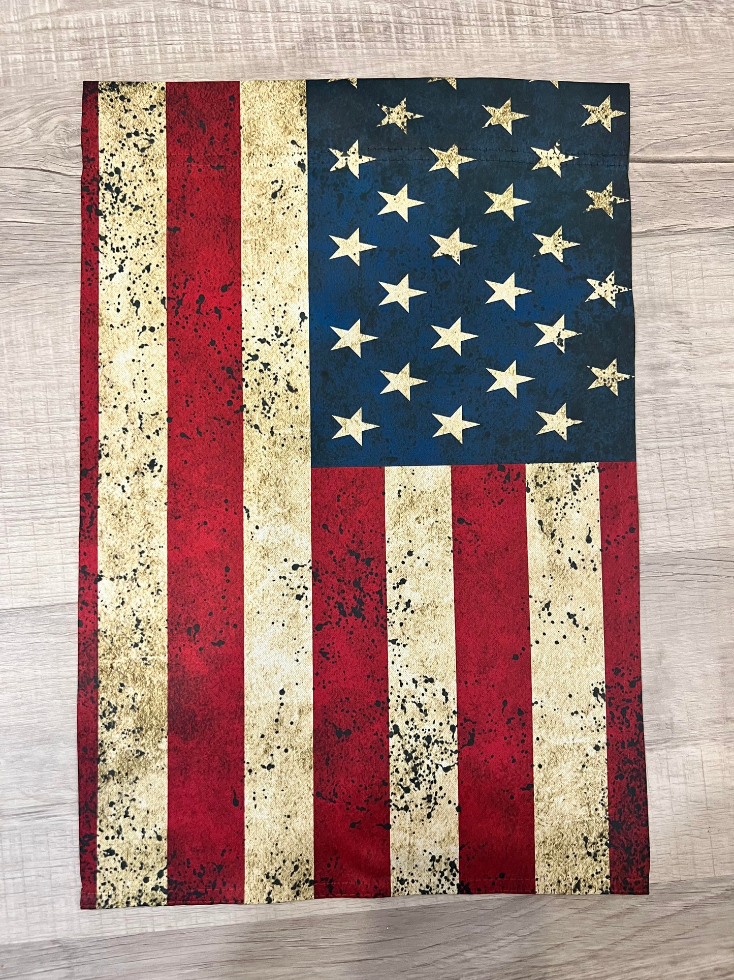 Rustic American Flag Garden Flag