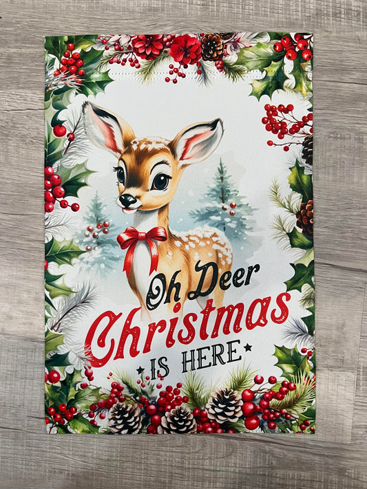 Oh Deer Christmas Garden Flag