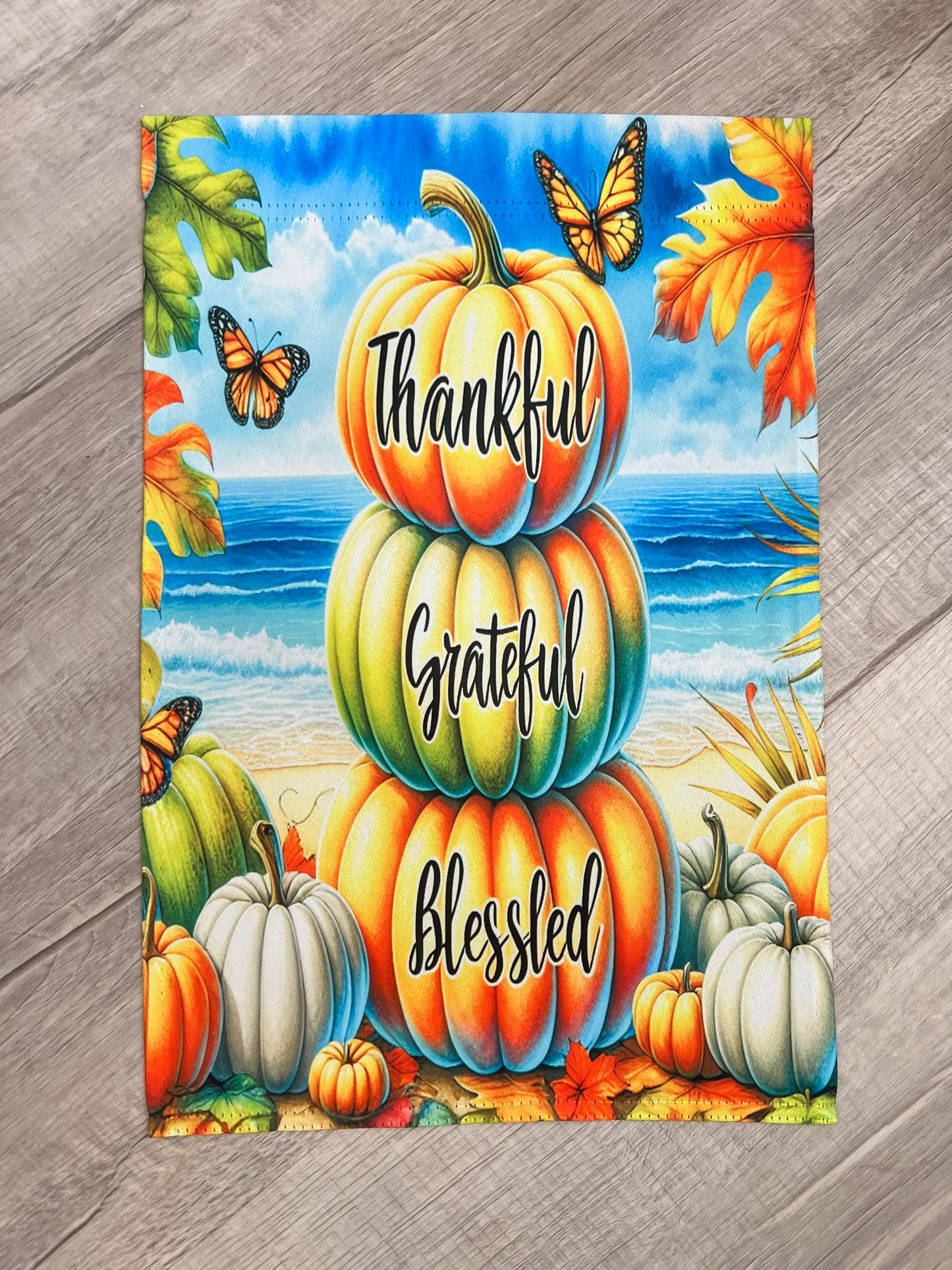 Fall Pumpkin Beach Garden Flag