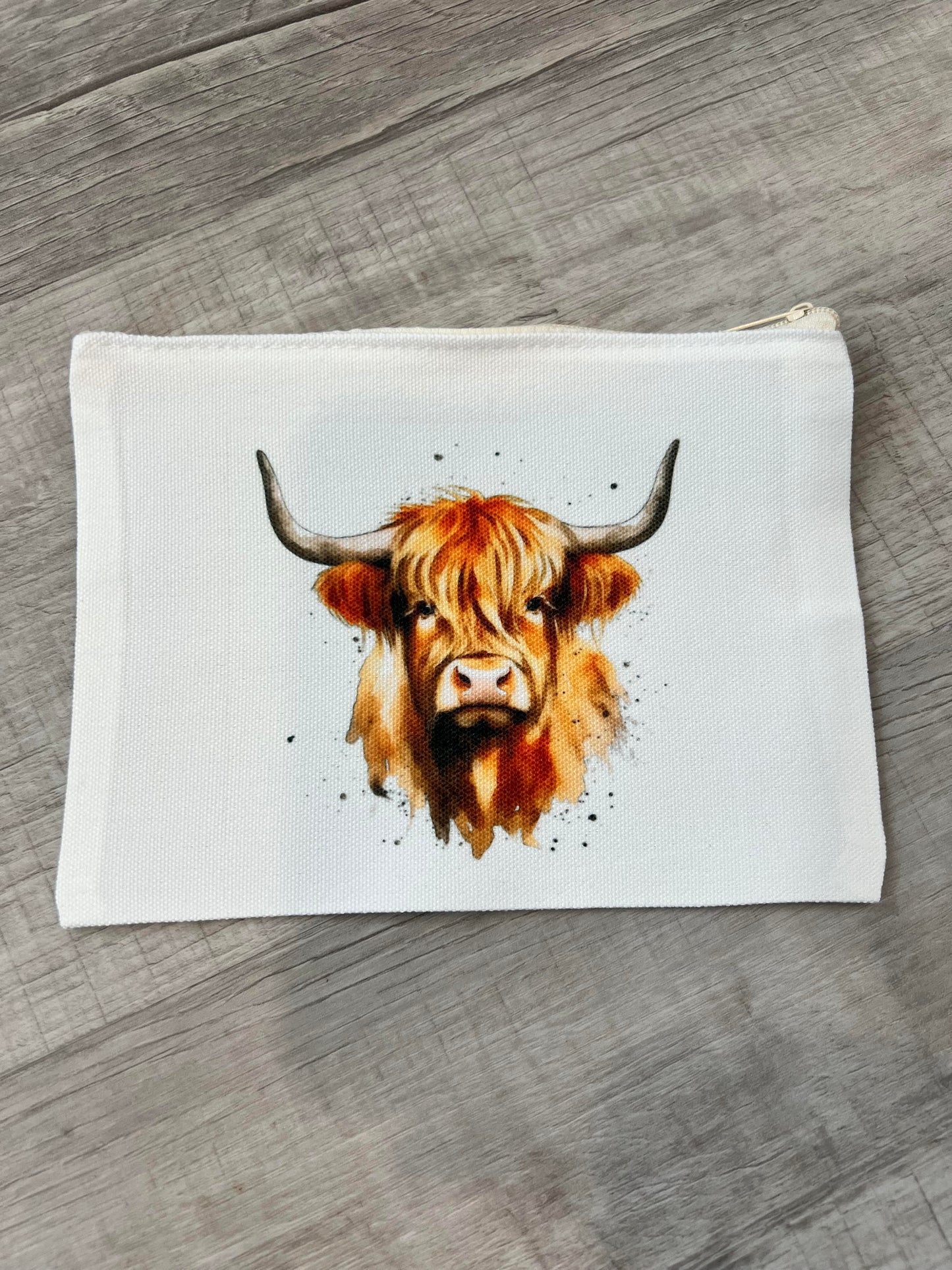 Highland Cow Zipper Pouch
