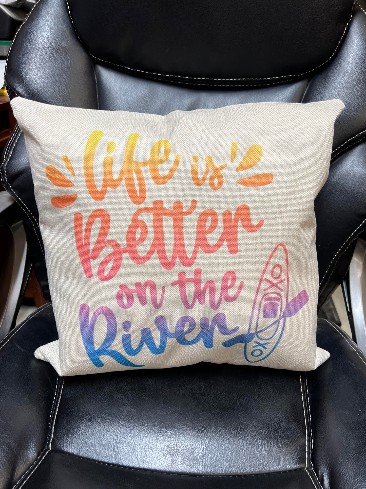 Life is Better on the River Pillow Cover