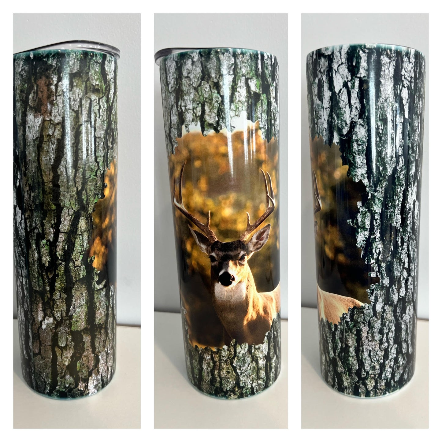 Deer with Tree Bark 20oz Tumbler