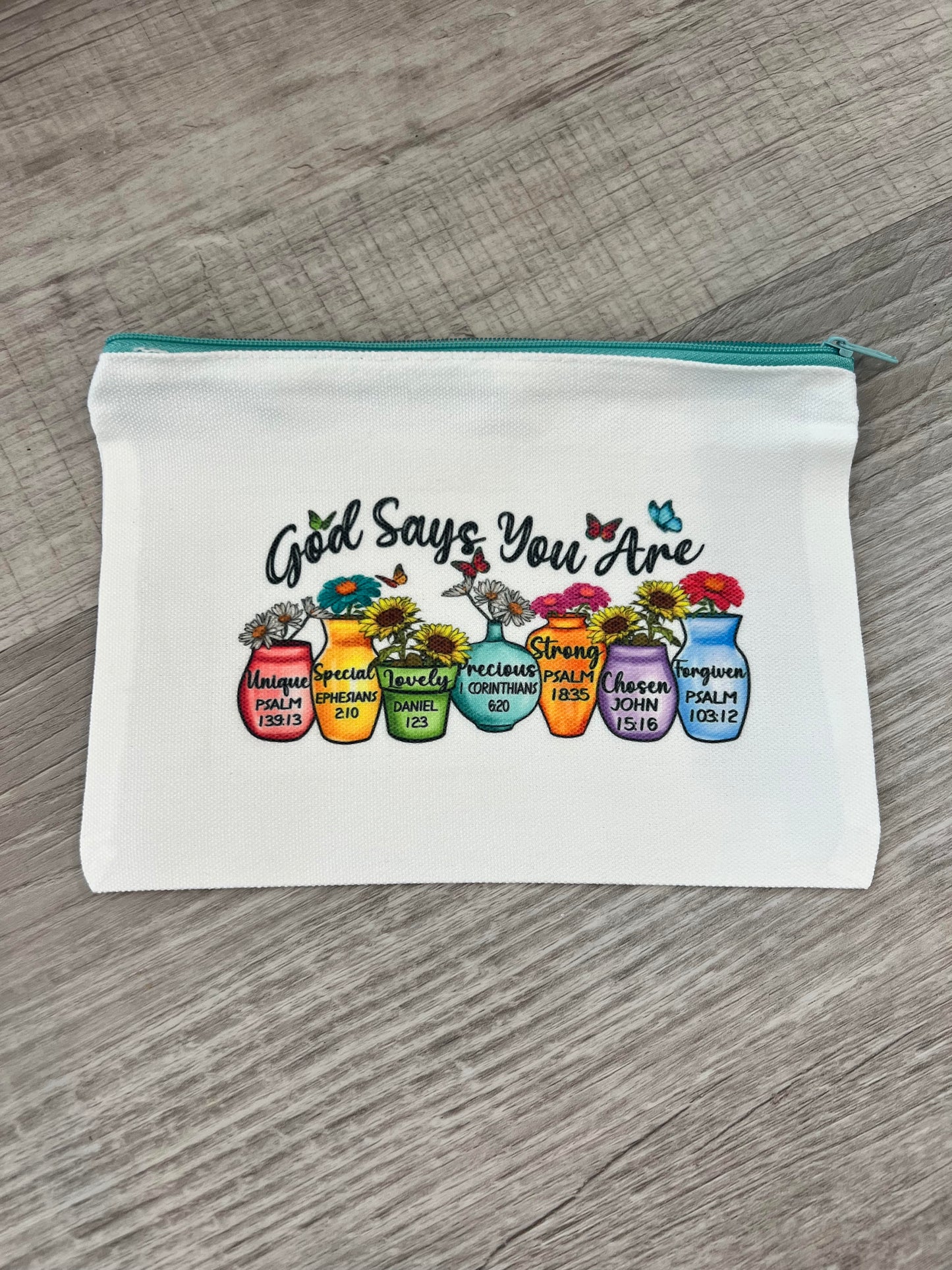 God Says You Are Verses Zipper Pouch