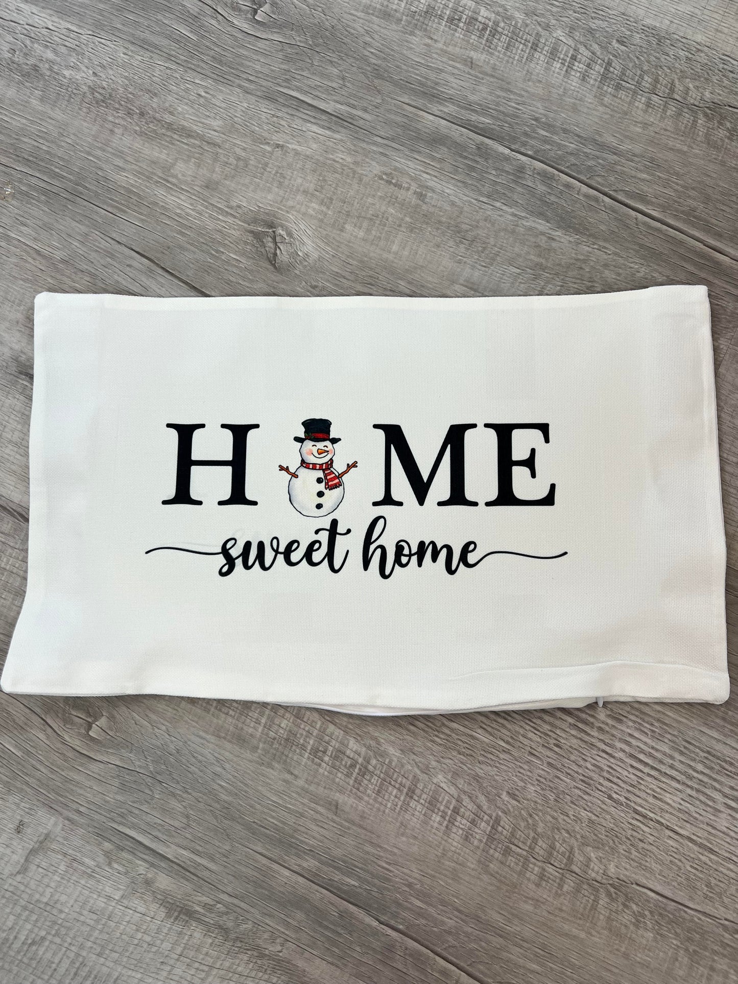 Home Sweet Home Snowman Pillow Cover