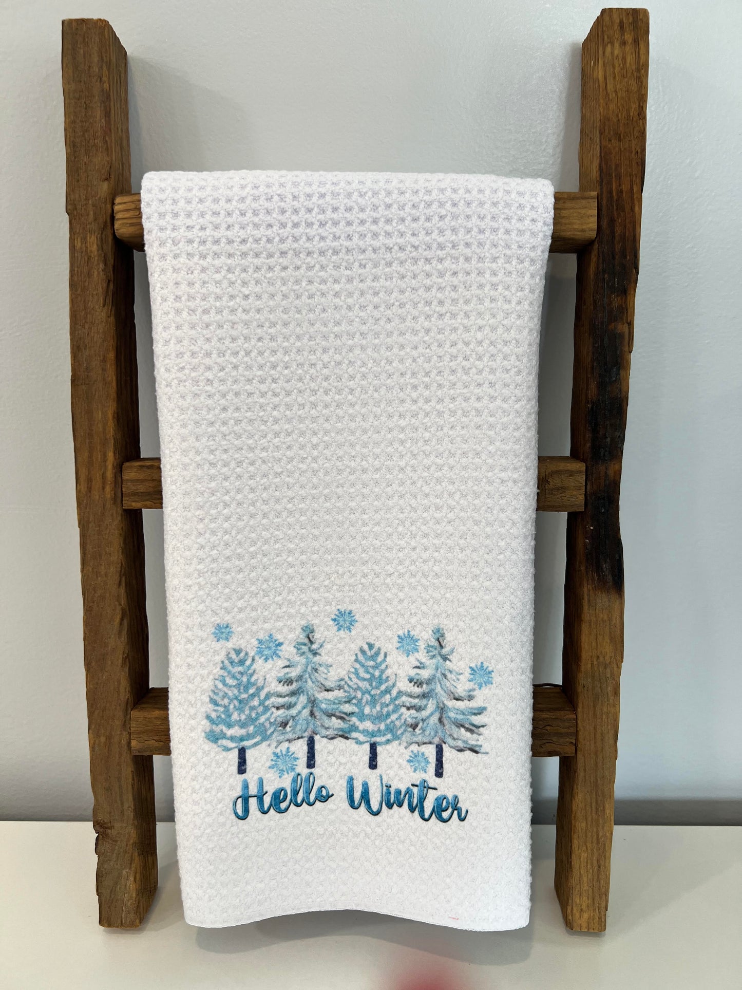 Hello Winter with Trees Hand Towel