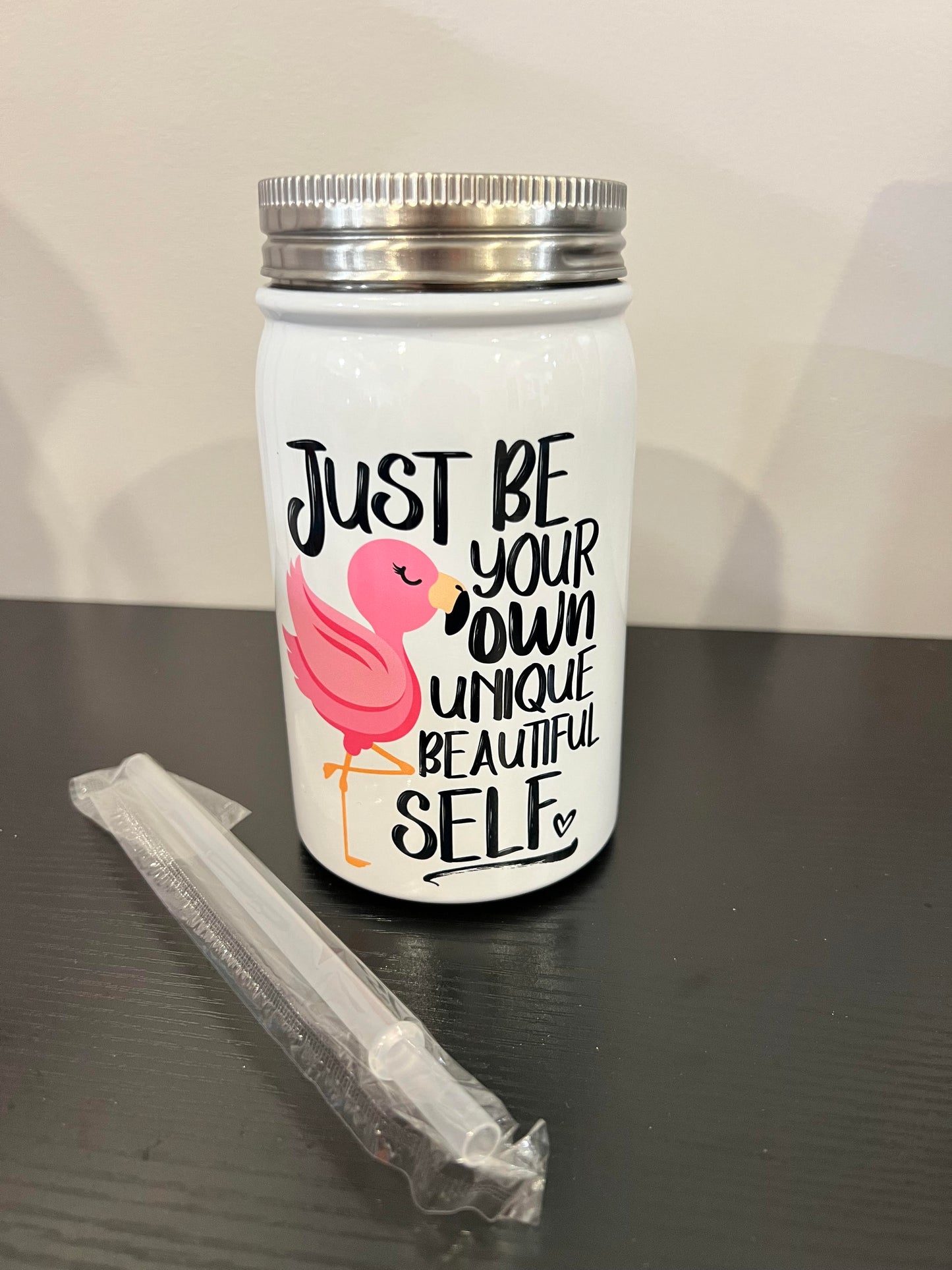 Flamingo Mason Jar Cup