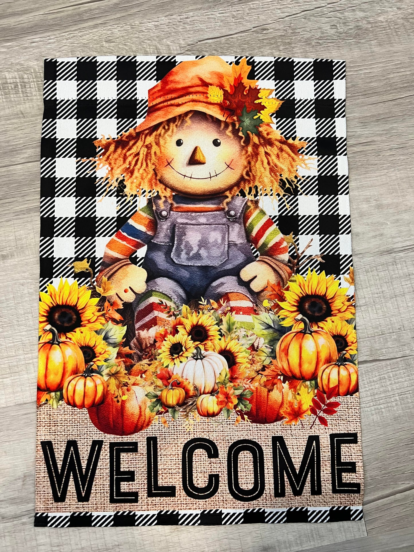 Scare Crow Welcome Garden Flag