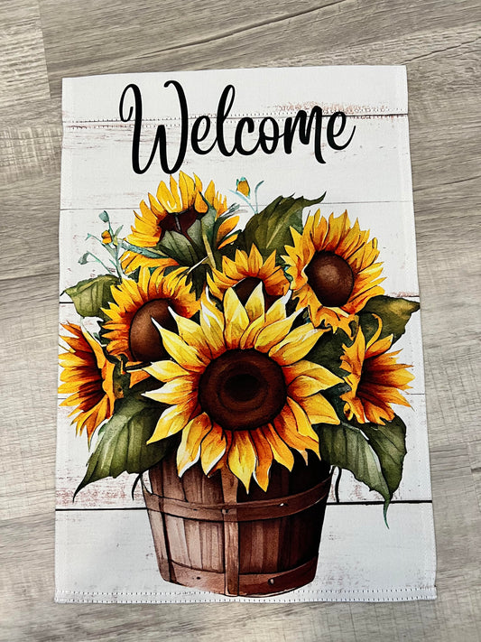 Sunflower Welcome Garden Flag