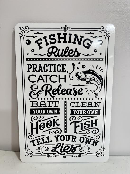 Fishing Rules Metal Sign