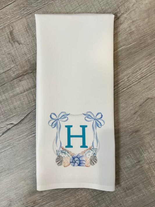 Sea Shells w/initials Hand Towel
