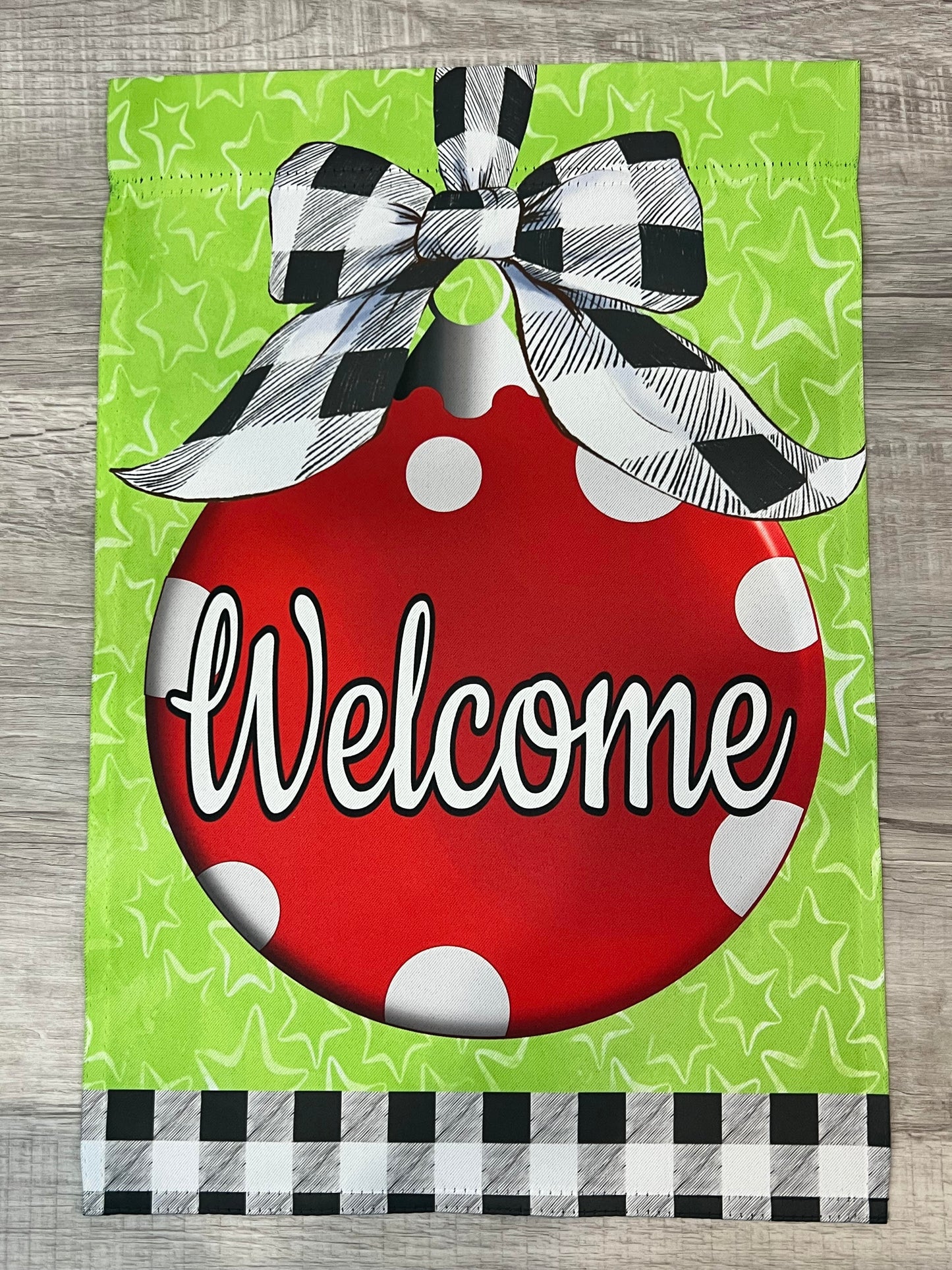 Welcome Christmas Ornament Garden Flag