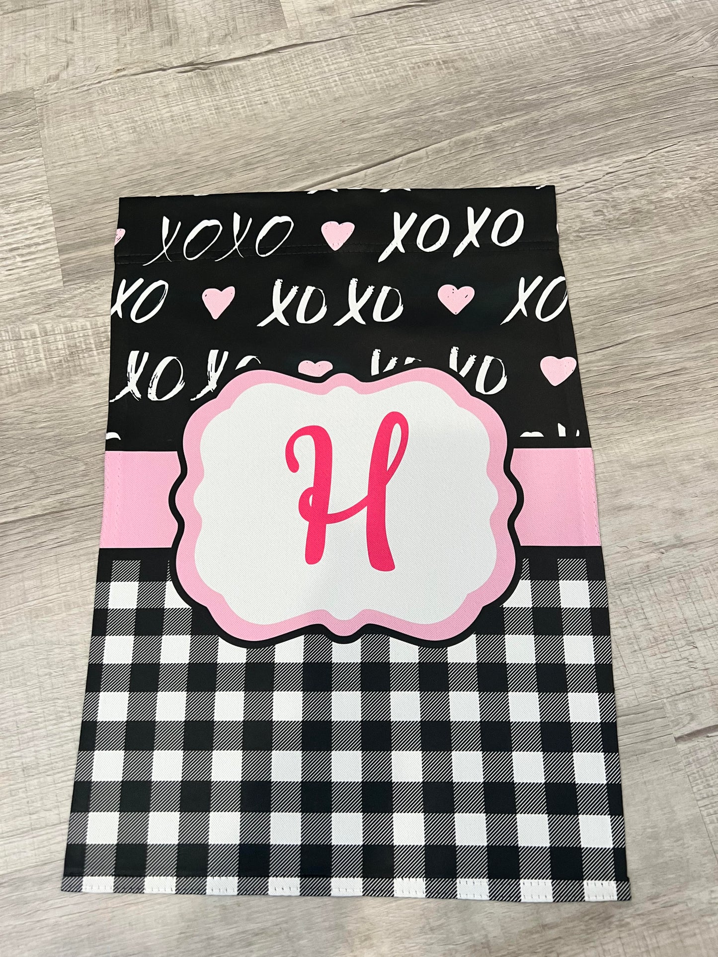 XOXO Personalized Garden Flag