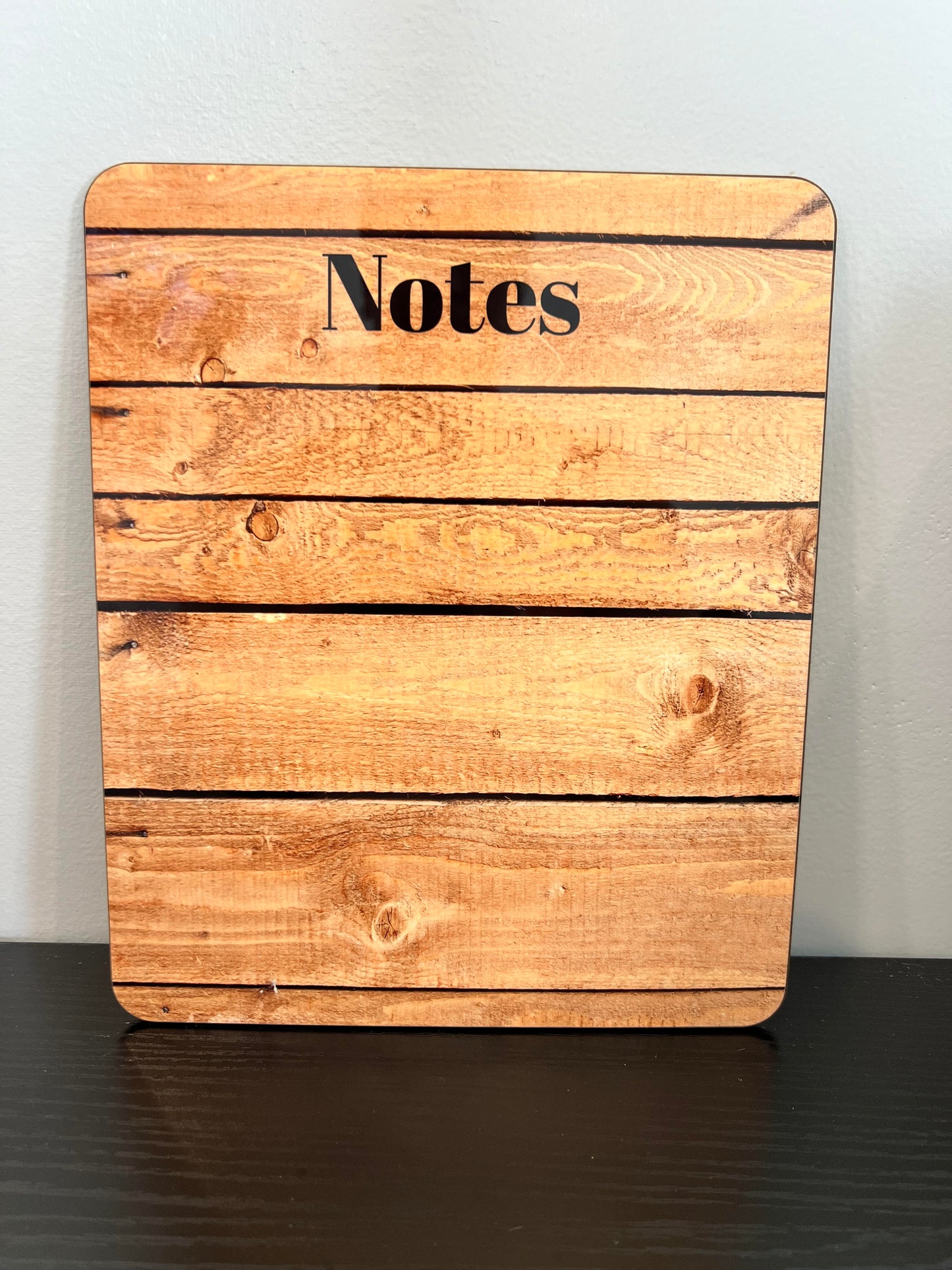Notes "Wood Grain" Dry Erase Board